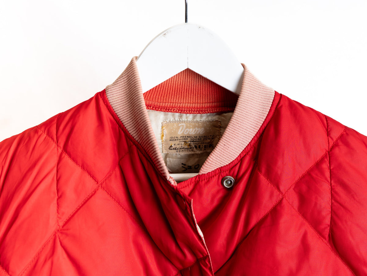 Red Diamond Quilted Bomber Jacket — garment photograph 3