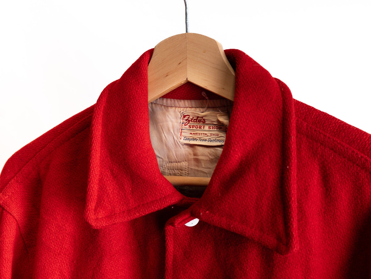 Red Number Seven Varsity Jacket — garment photograph 3