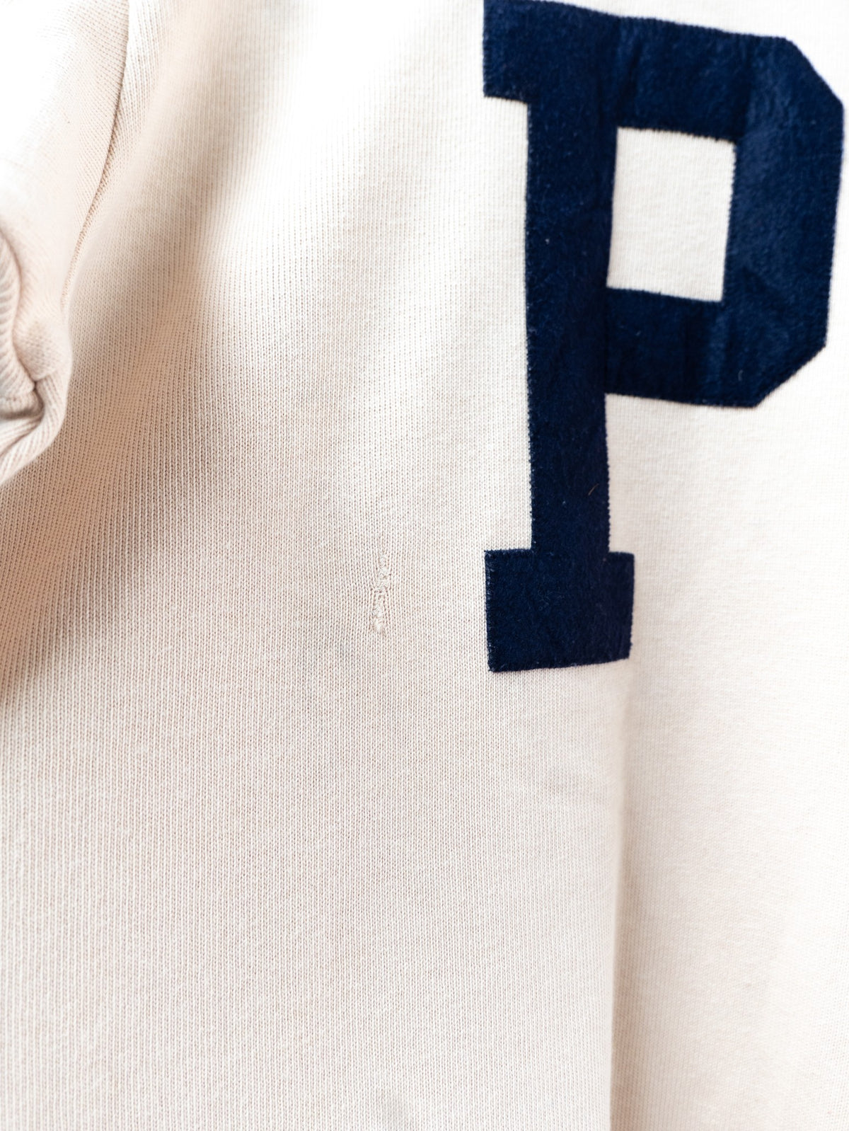 P Letter Sports Sweatshirt — Cream — garment photograph 4