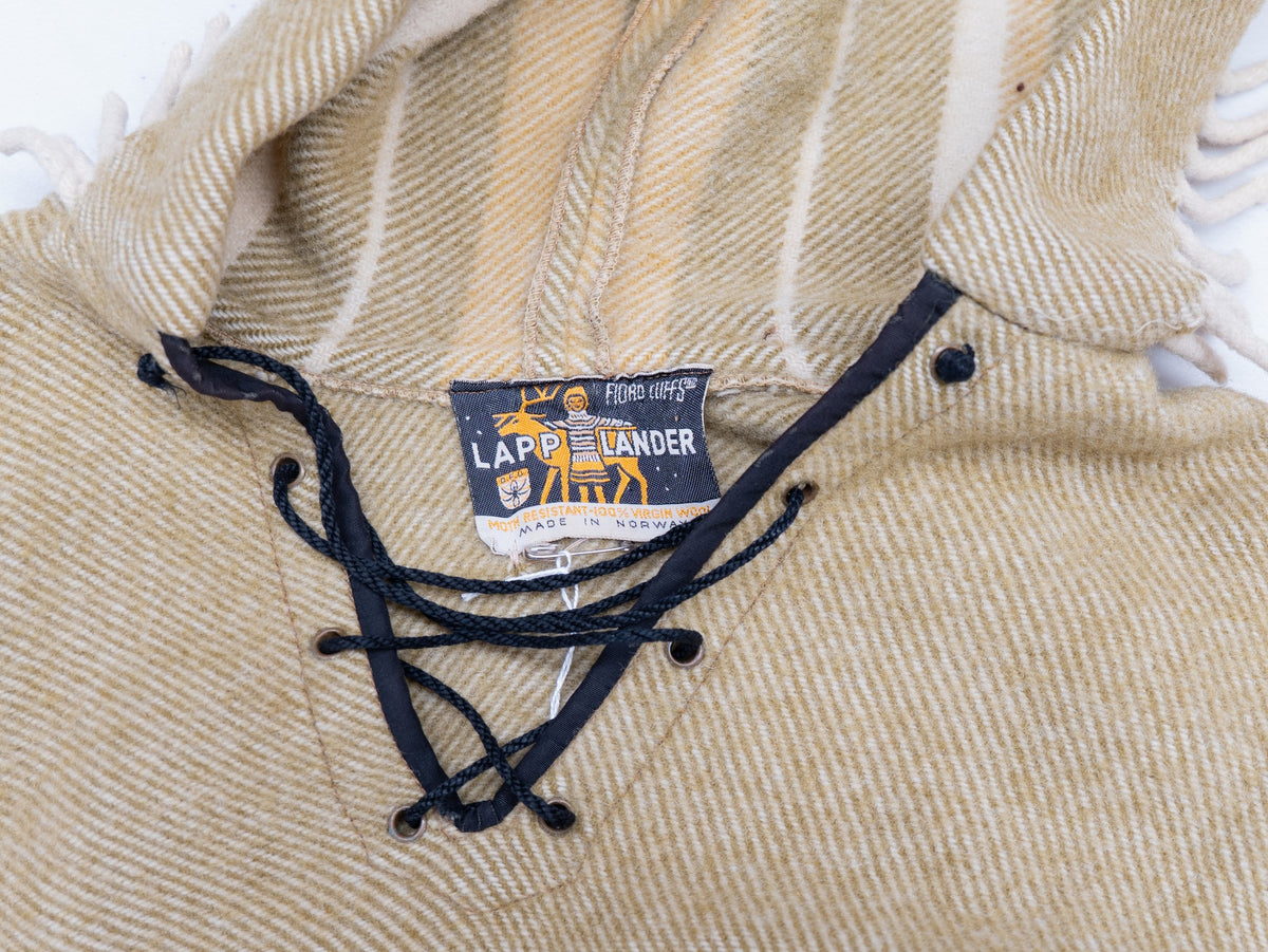 Cream Striped Lace-Up Poncho — garment photograph 3