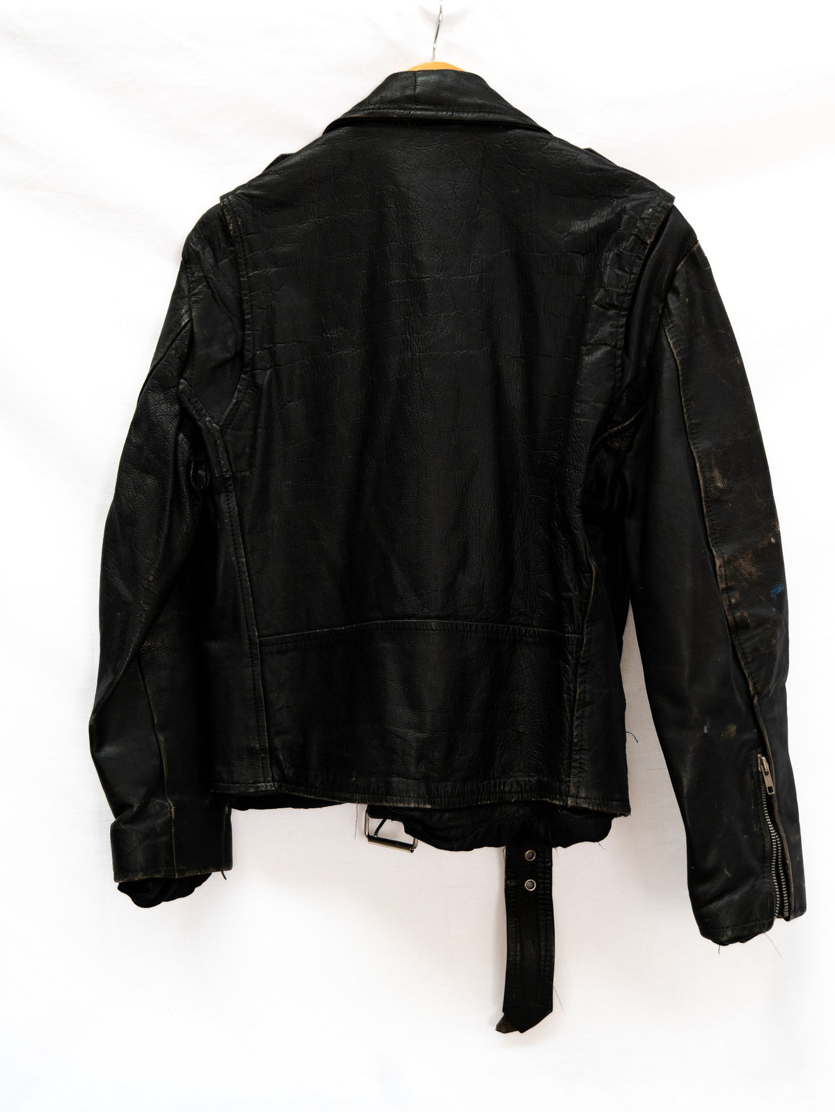 Black Belted Biker Jacket — 143 — garment photograph 3