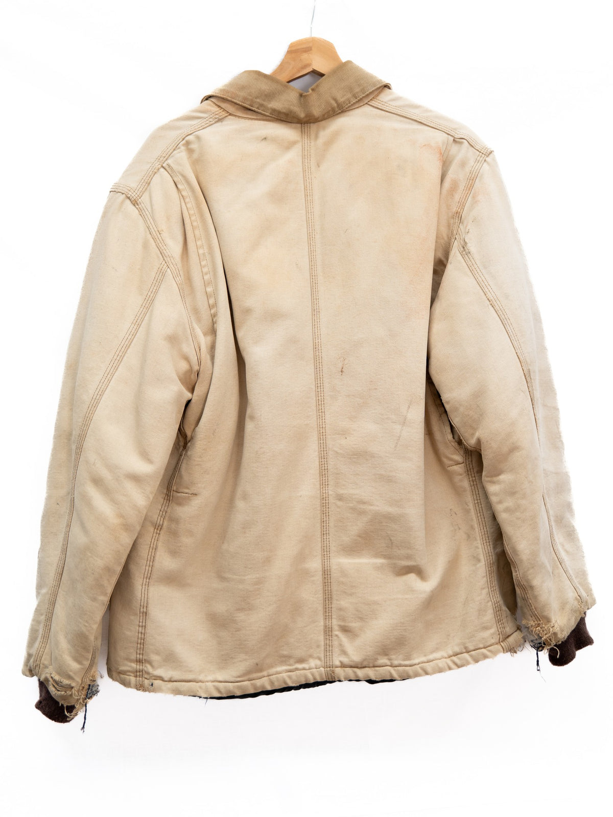 Cream Distressed Work Jacket — garment photograph 3