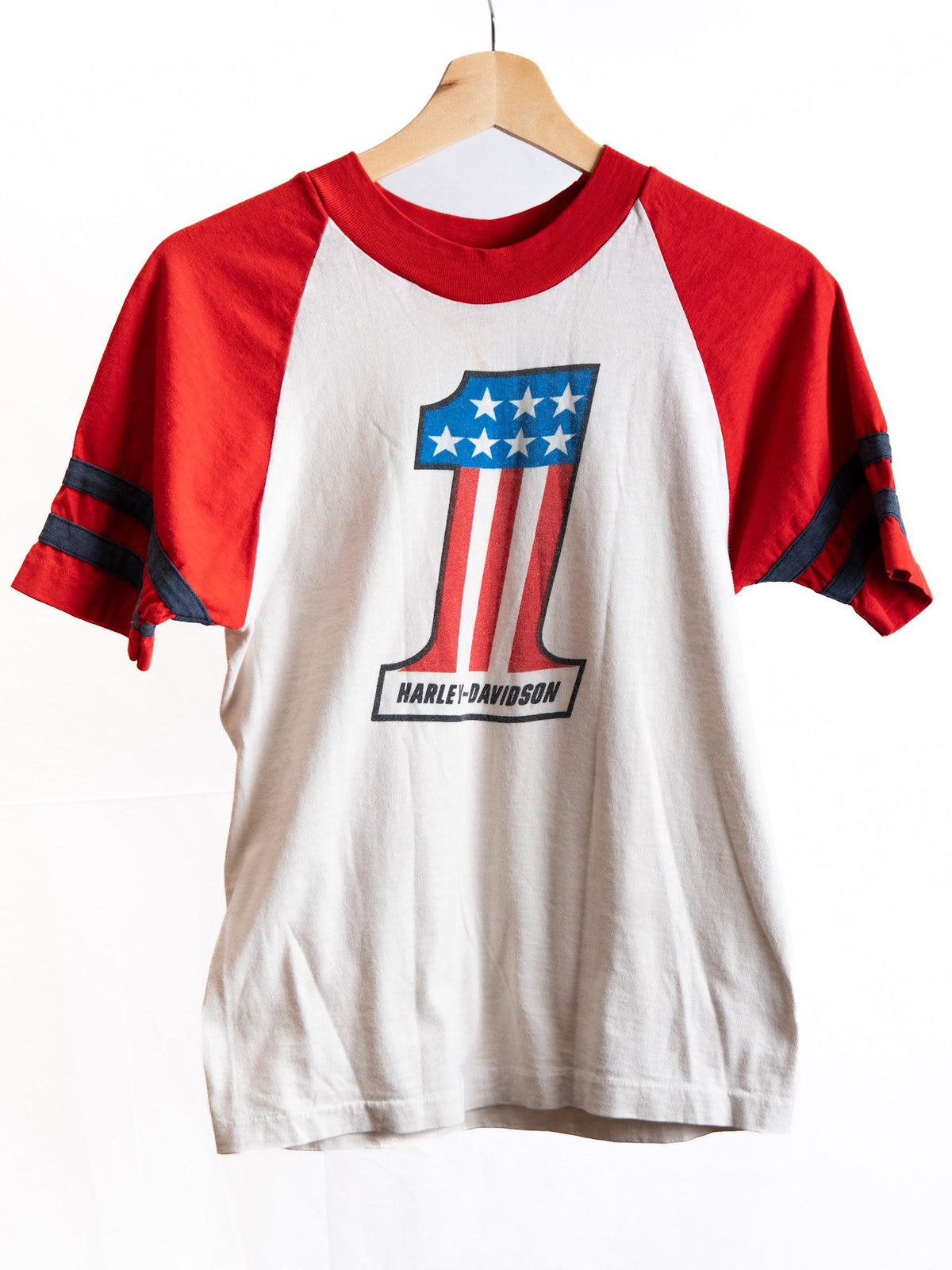 Harley-Davidson Number One T-Shirt — Red & White — garment photograph 1