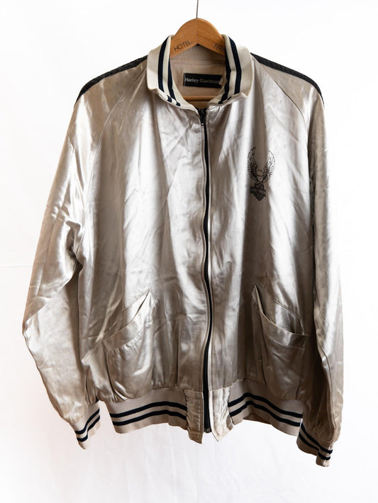 Satin Bomber Jacket — Silver — garment photograph 1