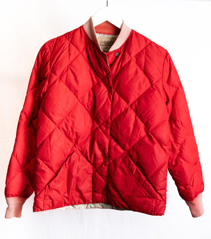 Red Diamond Quilted Bomber Jacket — garment photograph 1