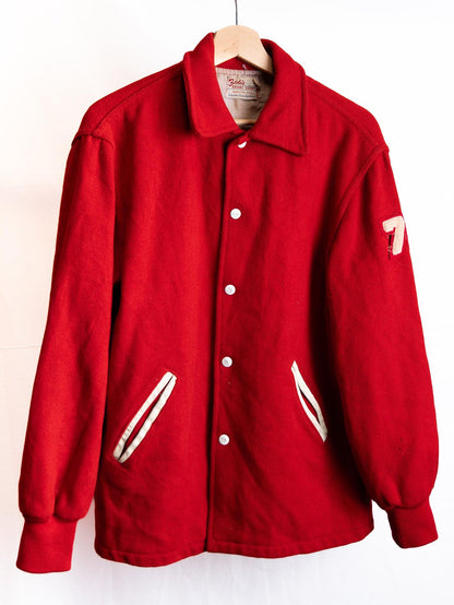 Red Number Seven Varsity Jacket — garment photograph 1
