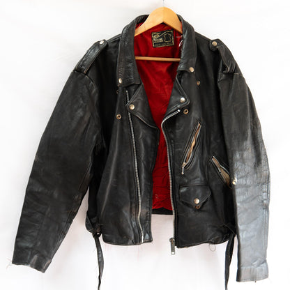 Black Belted Biker Jacket — garment photograph 1
