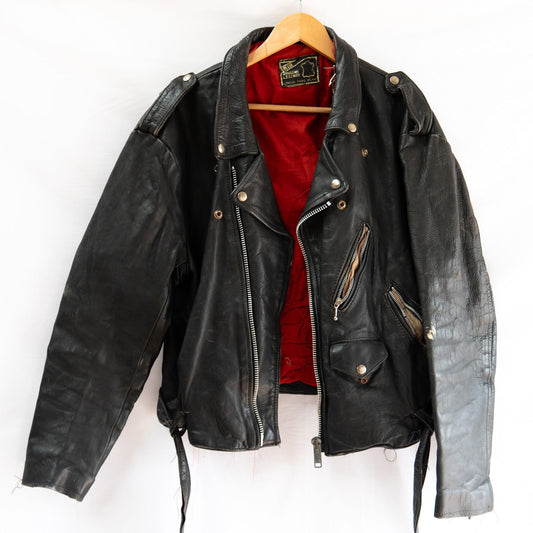 Black Belted Biker Jacket — garment photograph 1