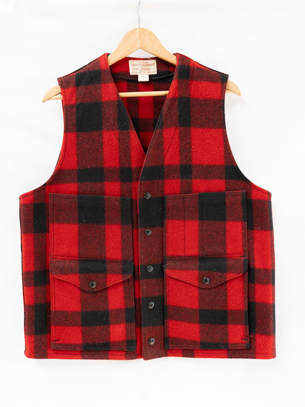 Red & Black Check Waistcoat — garment photograph 1