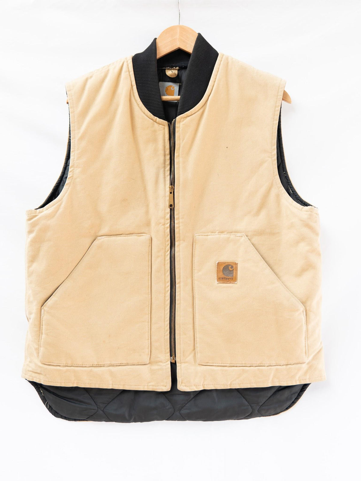 Carhartt Tan Zip Work Vest — garment photograph 1