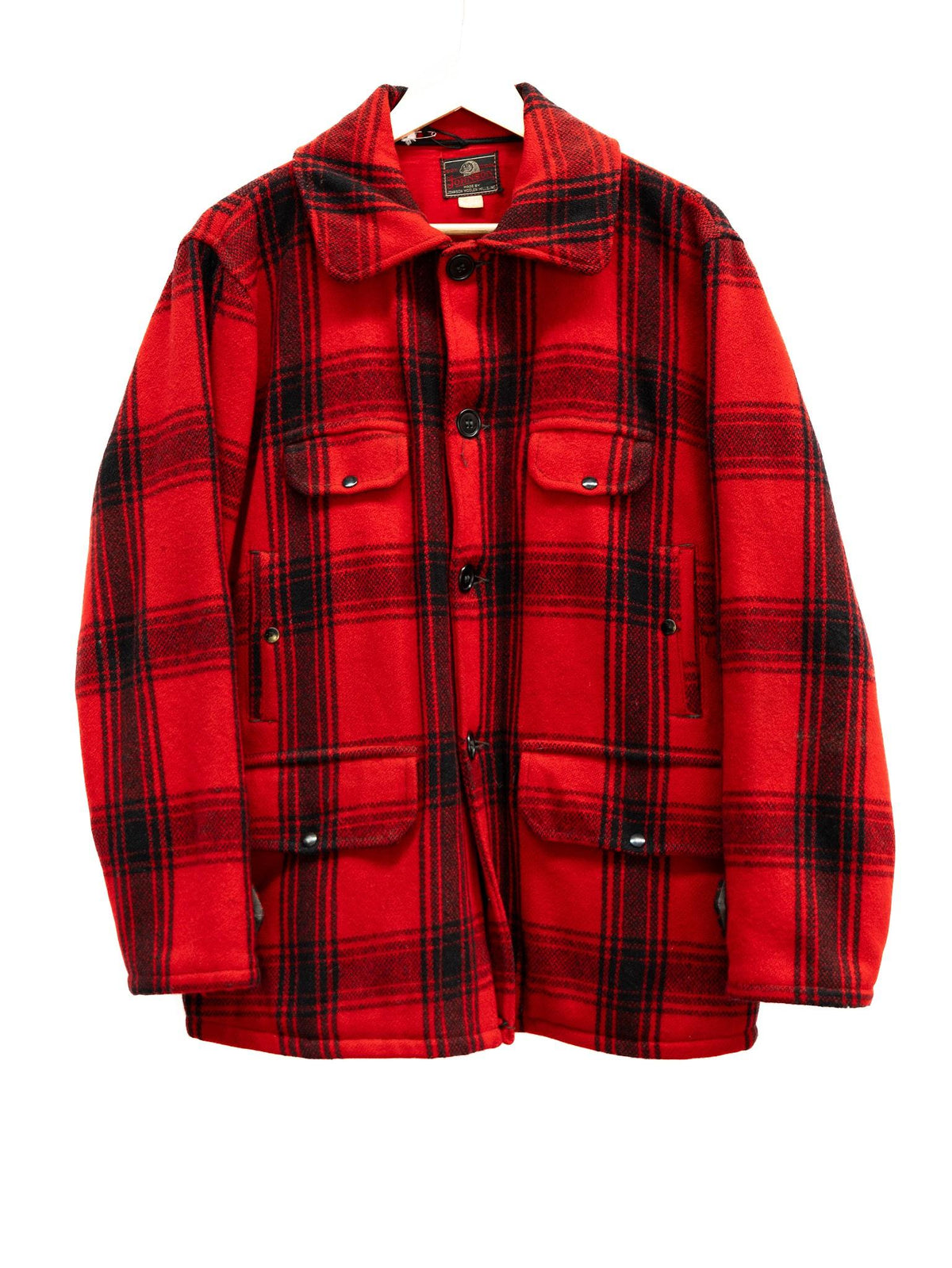 Red Tartan Button Jacket — garment photograph 1