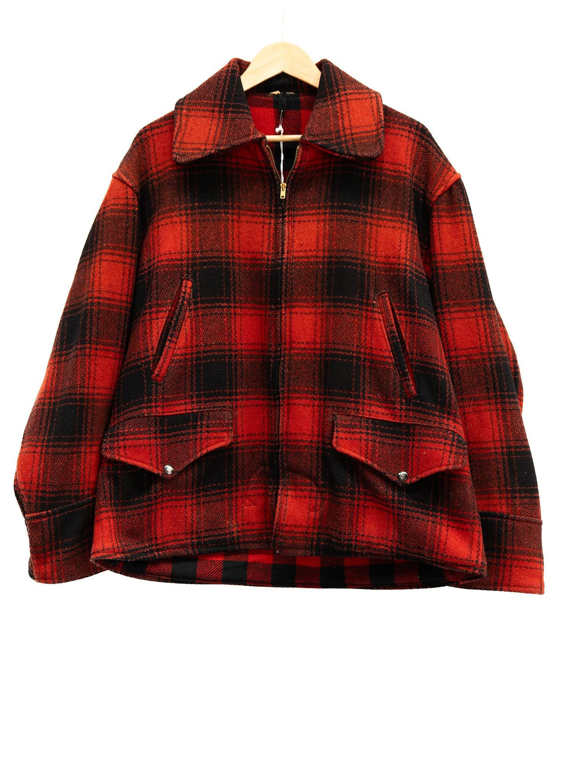 Red & Black Check Zip Hunting Jacket — garment photograph 1