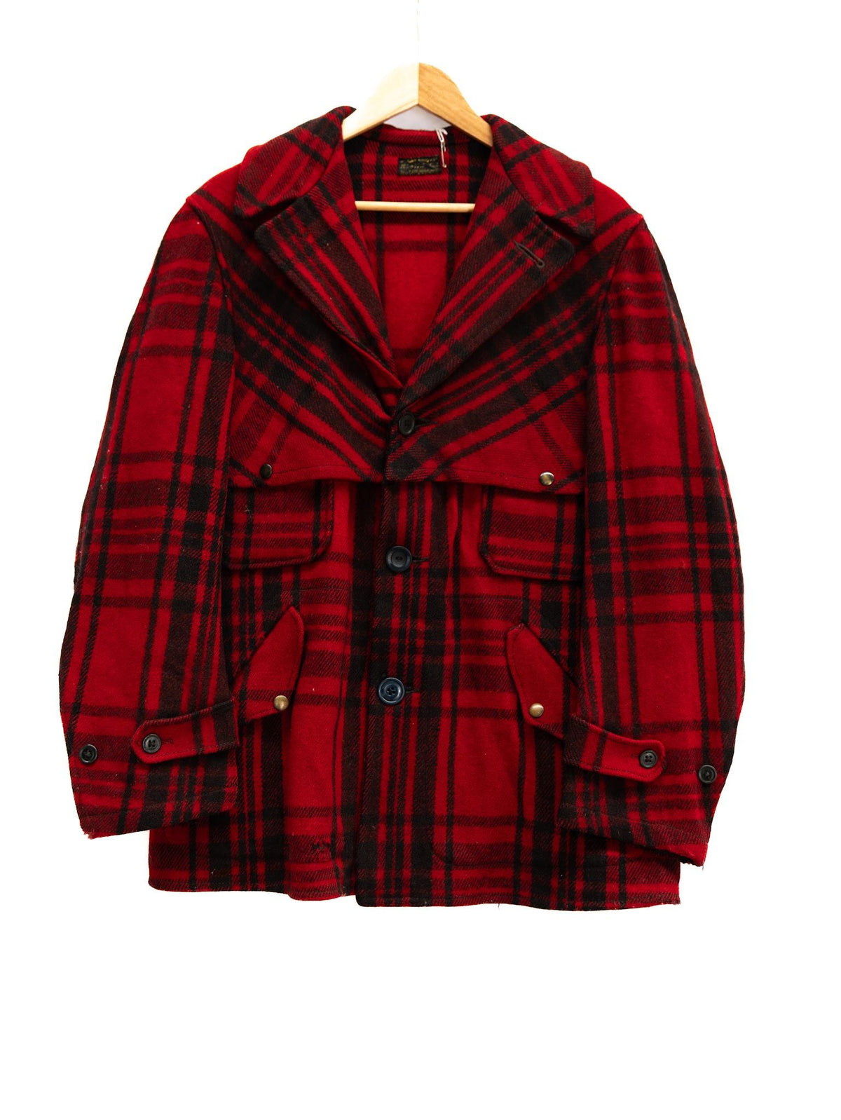 Red Tartan Hooded Coat — garment photograph 1