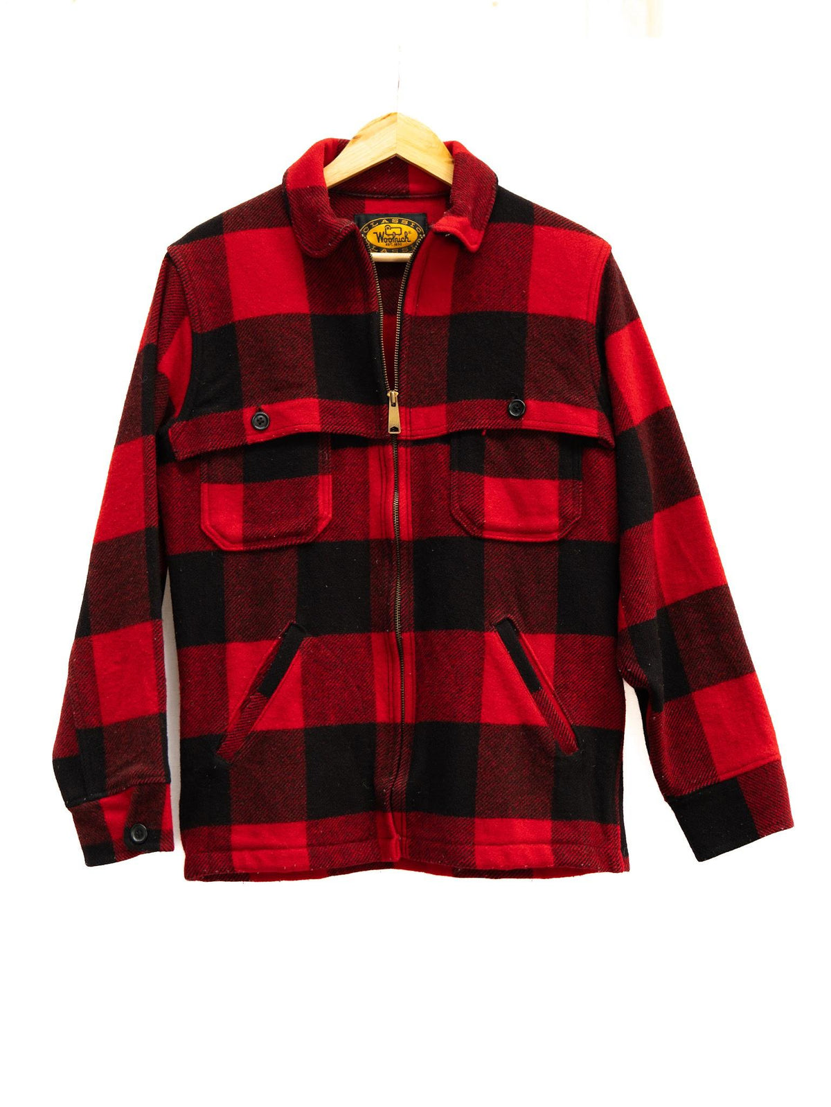 Red Check Zip Overshirt — garment photograph 1