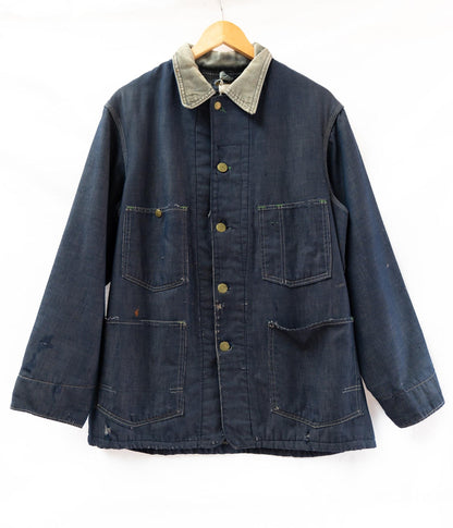 Dark Blue Button Chore Jacket — garment photograph 1