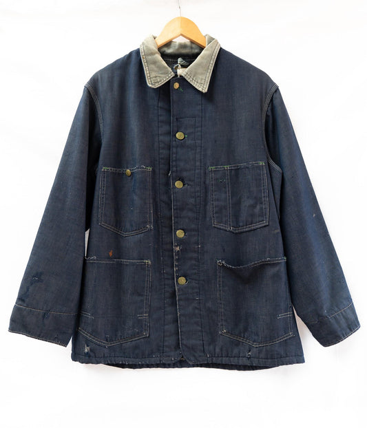 Dark Blue Button Chore Jacket — garment photograph 1