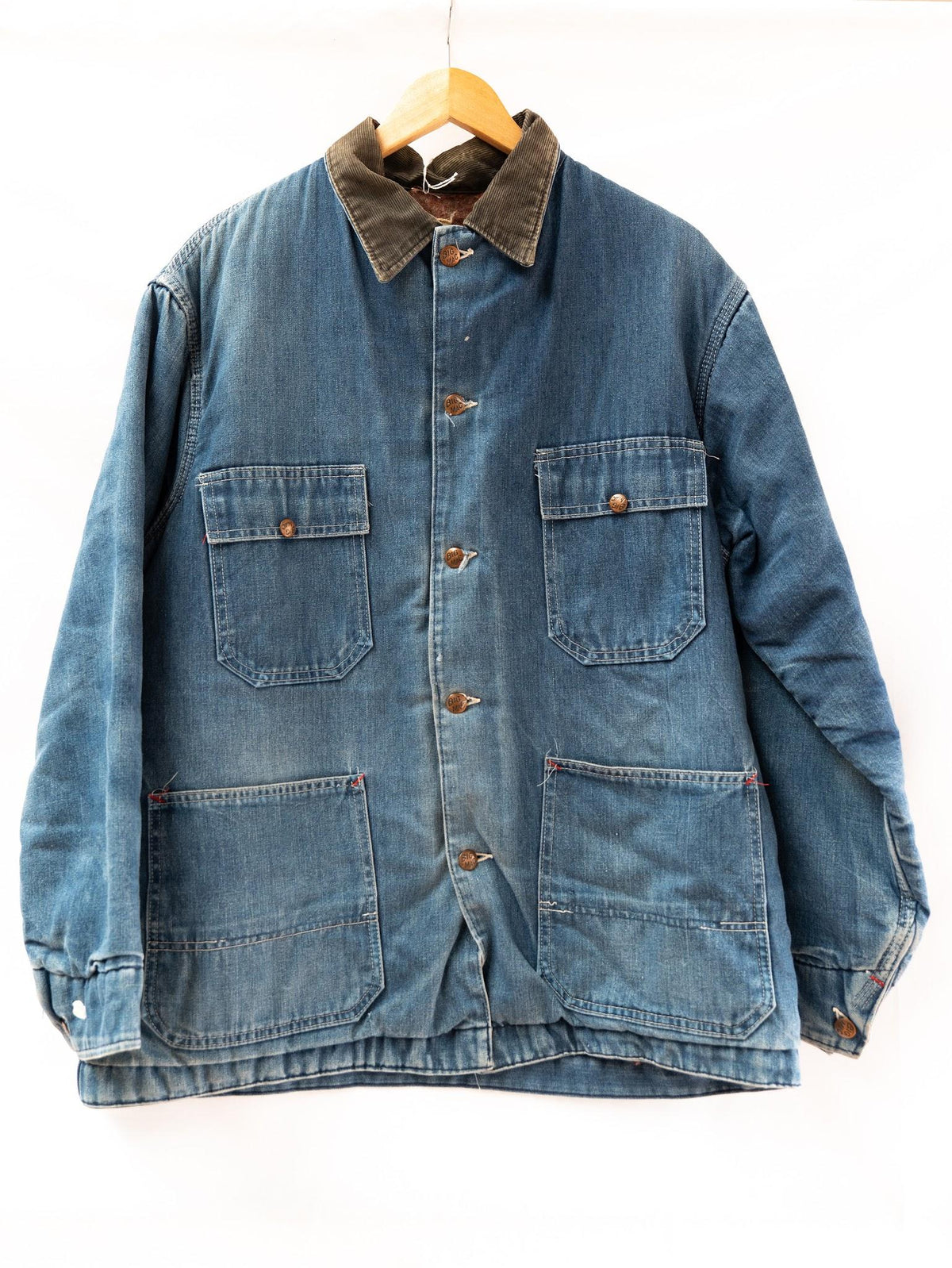 Blue Zip Work Jacket with Contrast Collar — garment photograph 1