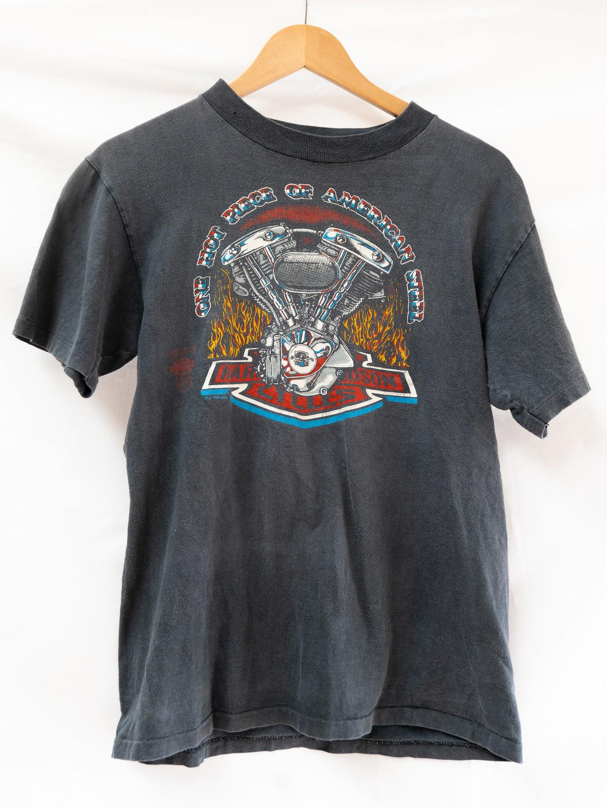Skull Motorcycle Graphic T-Shirt — garment photograph 1