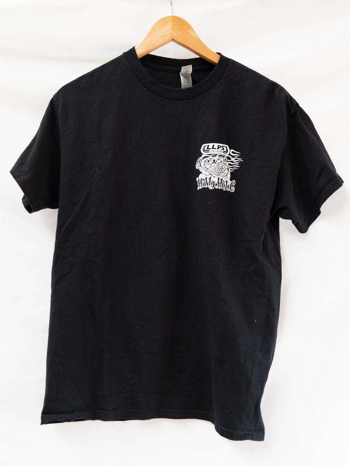 Black Motorcycle Club Chest Print T-Shirt — garment photograph 1