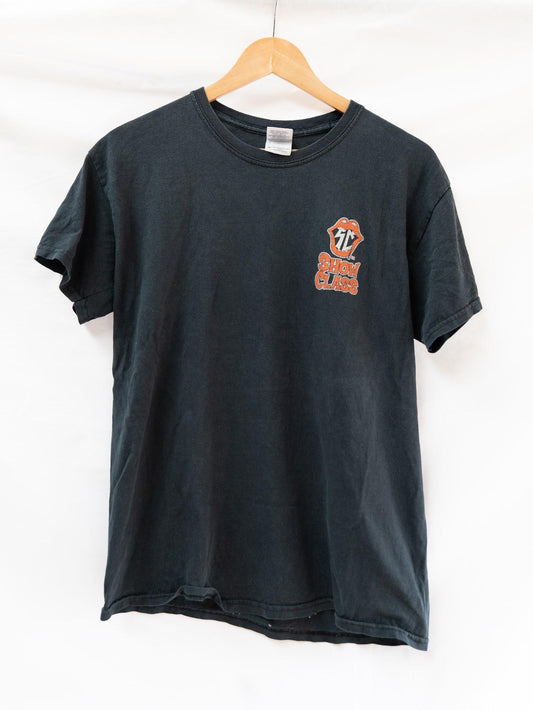 Dark Teal Motorcycle Chest Print T-Shirt — garment photograph 1
