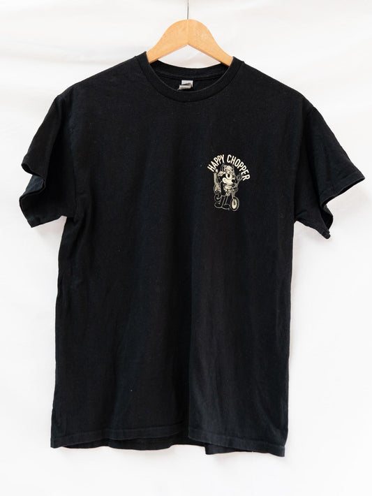Black Biker Emblem T-Shirt — garment photograph 1