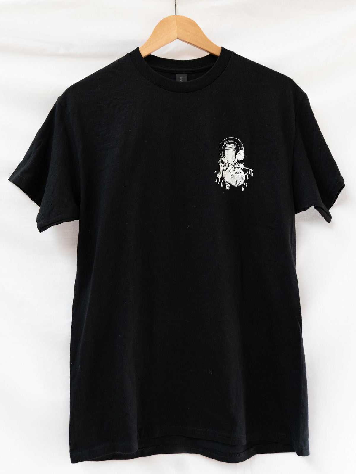 Black Motorcycle Figure T-Shirt — garment photograph 1