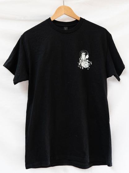 Black Motorcycle Figure T-Shirt — garment photograph 1