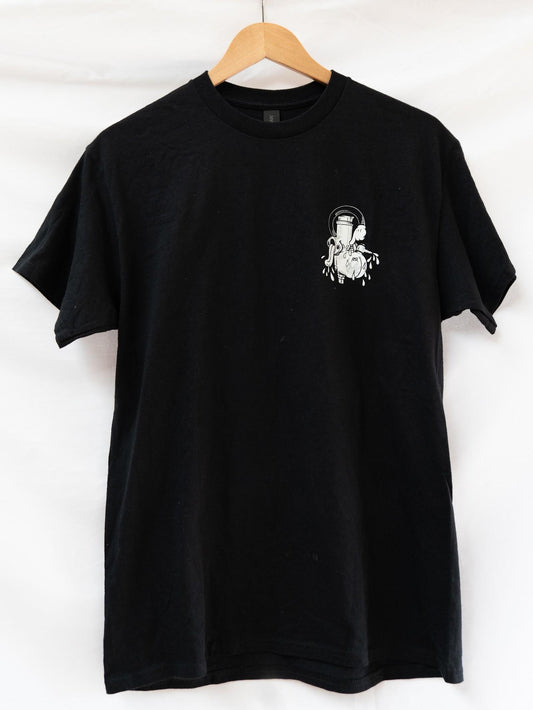 Black Motorcycle Figure T-Shirt — garment photograph 1