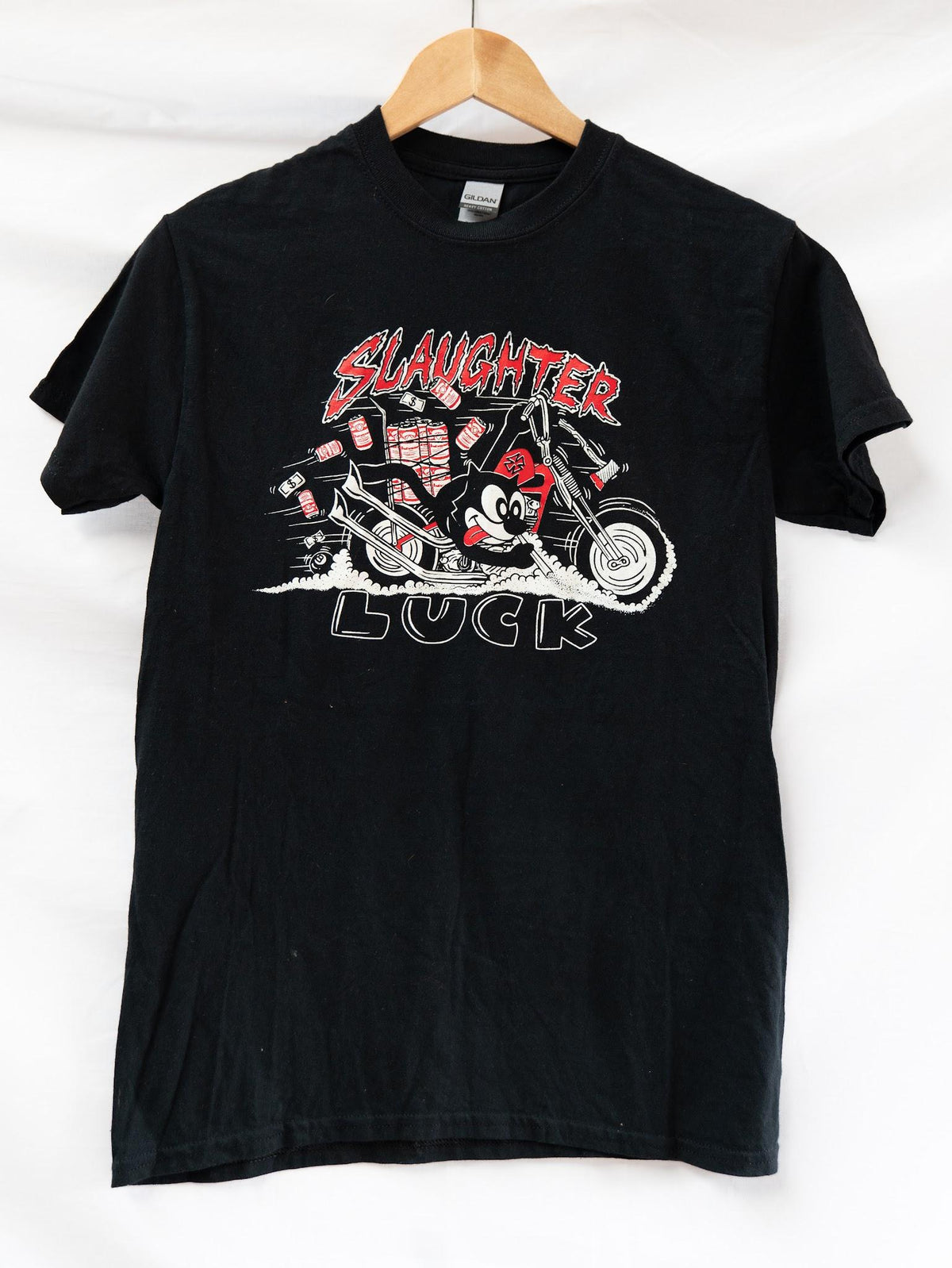 Slaughter Luck Motorcycle T-Shirt — garment photograph 1