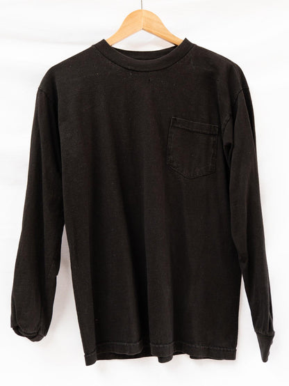 Black Long Sleeve Pocket T-Shirt — garment photograph 1