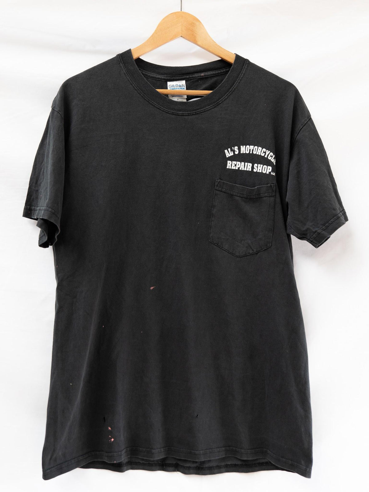 Black Motorcycle Chest Lettering T-Shirt — garment photograph 1