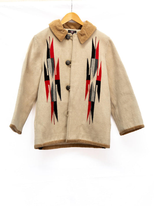 Cream Geometric Panel Coat — garment photograph 1
