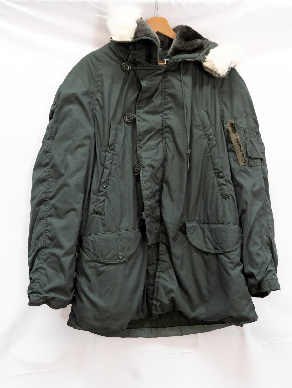 Blue-Grey Hooded Parka — 134 — garment photograph 1