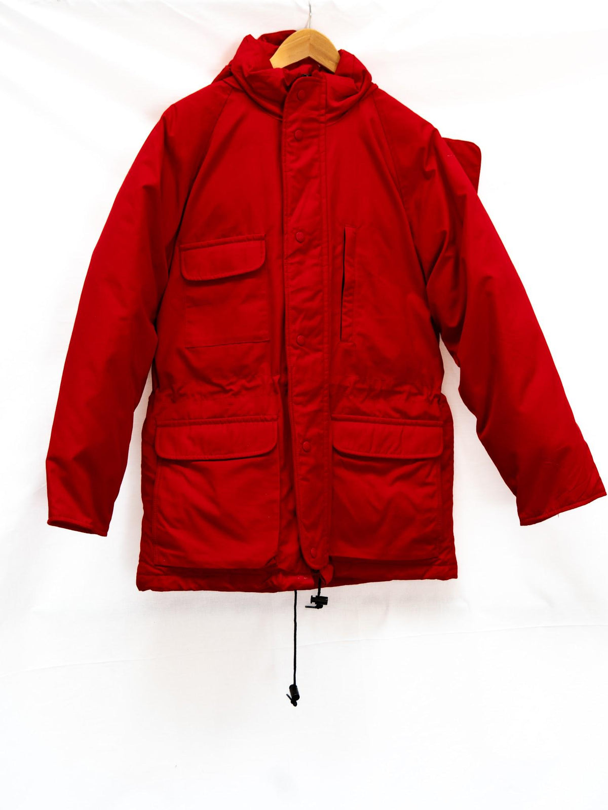 Red Hooded Utility Parka — garment photograph 1