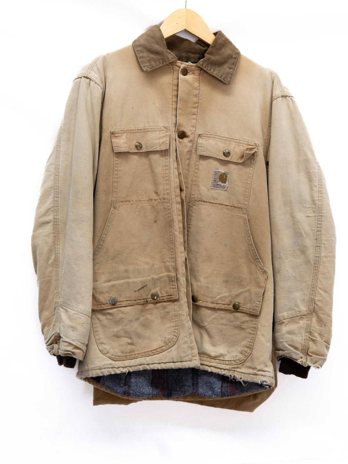 Cream Contrast-Collar Chore Jacket — garment photograph 1