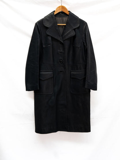 Black Longline Double-Breasted Coat — garment photograph 1
