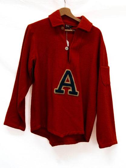 Red A Letter Half-Zip Sweatshirt — garment photograph 1
