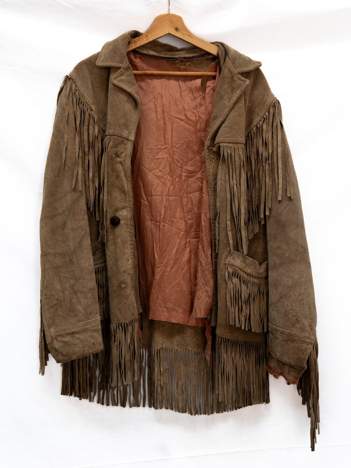 Brown Fringed Lapel Jacket — garment photograph 1