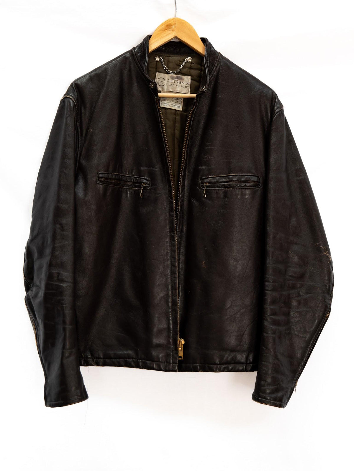 Dark Brown Zip Bomber Jacket — garment photograph 1