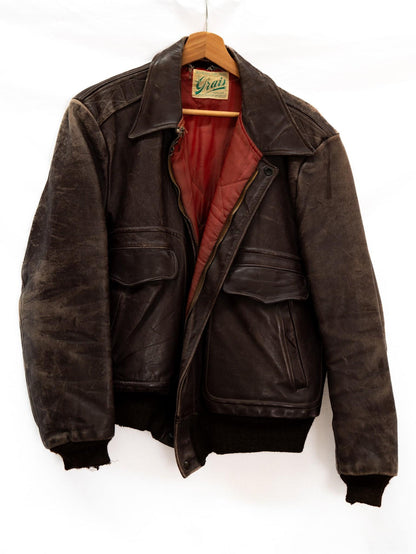 Brown Flight-Style Jacket with Wide Collar — garment photograph 1