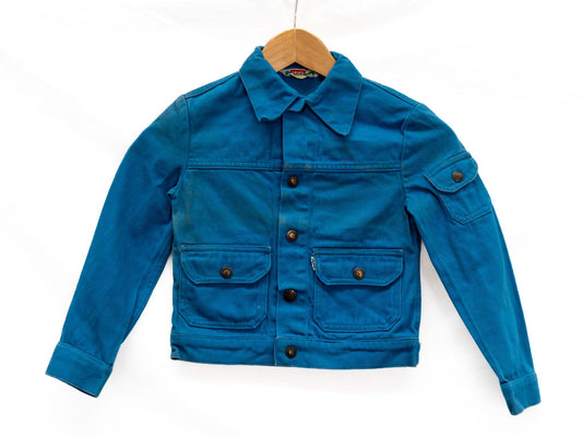Blue Cropped Button Jacket — garment photograph 1