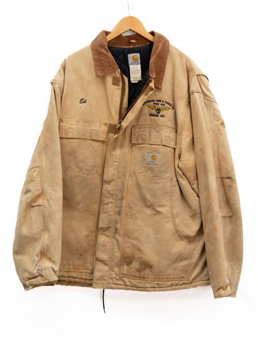 Carhartt Tan Patched Work Jacket — garment photograph 1