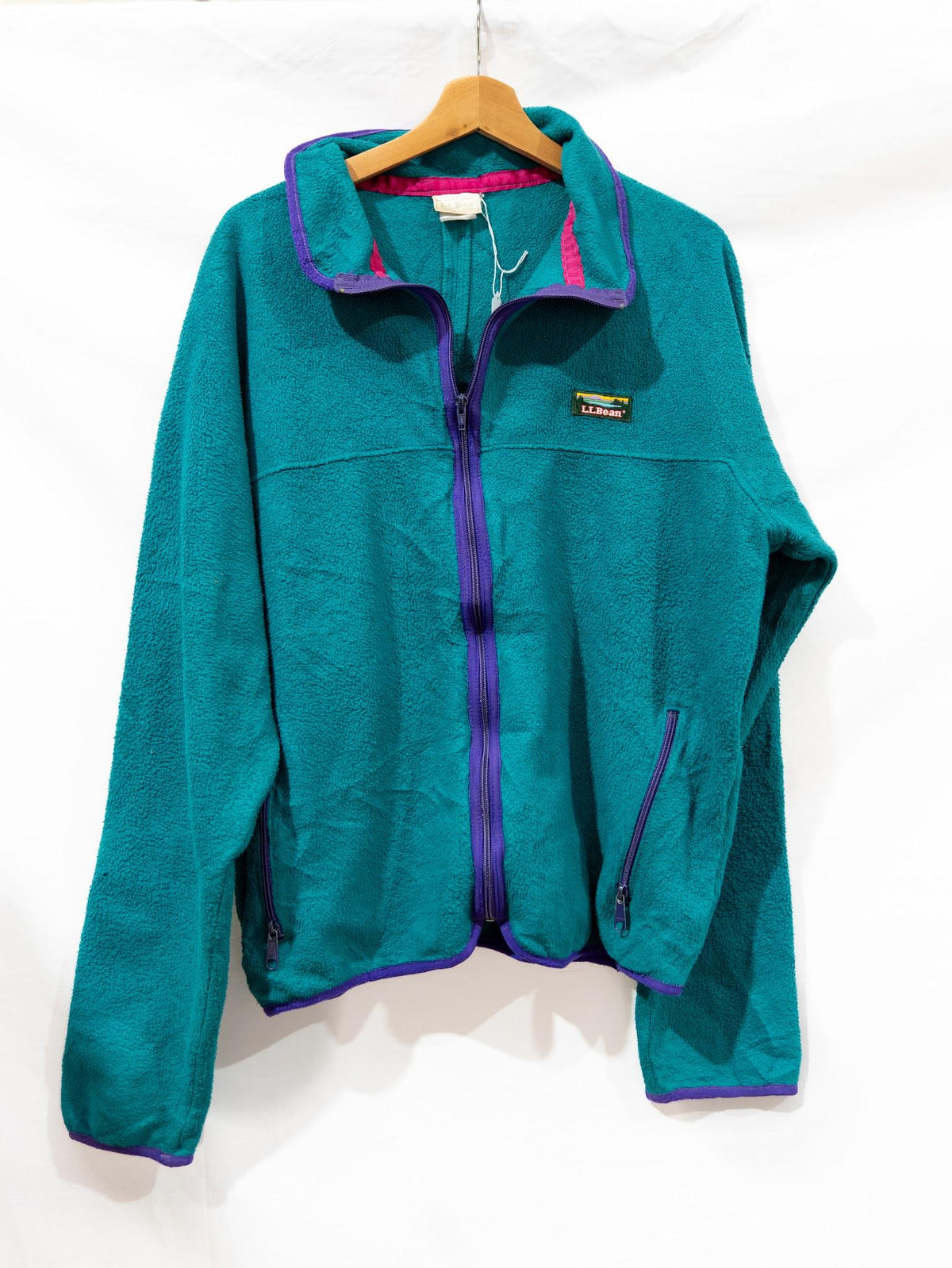 Teal Fleece with Purple Trim — garment photograph 1