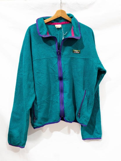 Teal Fleece with Purple Trim — garment photograph 1