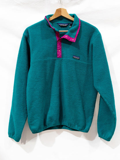Teal Half-Zip Fleece with Pink Trim — garment photograph 1