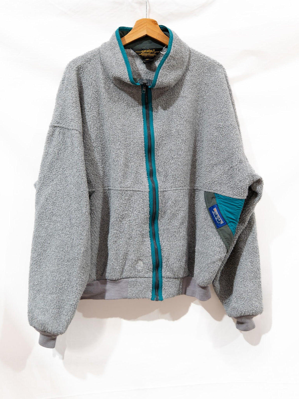 Grey Fleece with Teal & Blue Trim — garment photograph 1
