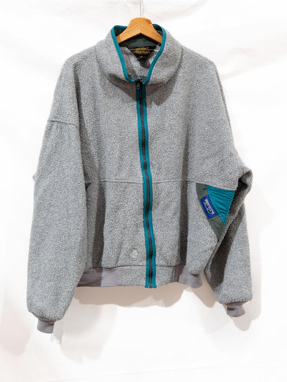 Grey Fleece with Teal & Blue Trim — garment photograph 1