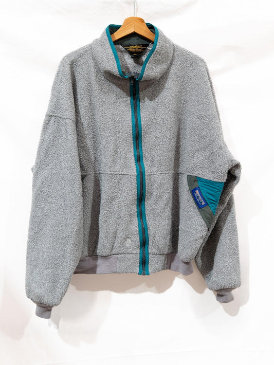 Grey Fleece with Teal & Blue Trim — garment photograph 1