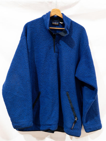 Blue Textured Zip Fleece — garment photograph 1