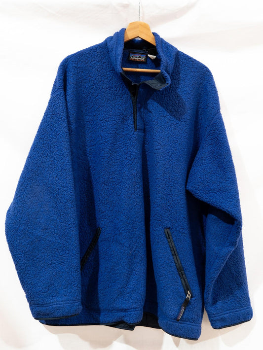 Blue Textured Zip Fleece — garment photograph 1